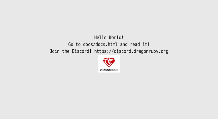 screenshot of the Hello World! for DragonRuby GTK